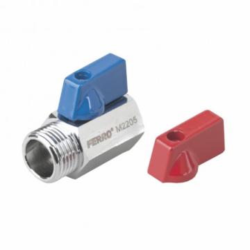 Мини кранче хромирано 3/8" - М/Ж /синя и червена дръжка/ STABIL - COMFORT