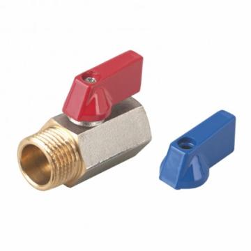 Мини кранче месинг 1/2" - М/Ж /синя и червена дръжка/ STABIL - COMFORT