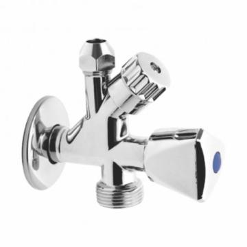 Трипътен кран /месинг - никел/ 1/2"- 1/2"- 3/4" STABIL - COMFORT